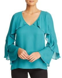 Kobi Halperin Ryann Ruffle Bell Sleeve Silk Blouse at Bloomingdales